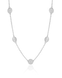 Choker Elos Plaquinhas Lisas Ródio Branco - 35 cm