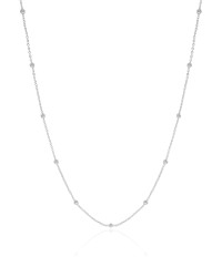 Choker Elos Bolinhas Ródio Branco - 35 cm
