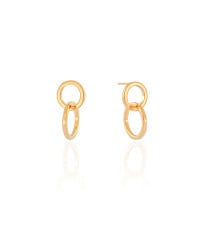Brinco Círculos Entrelaçados Lisos 2.2 cm Banhado a Ouro 18K