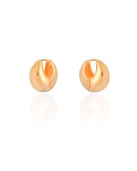 Brinco Argola Click Abaulada Lisa 1.7 cm Banhado a Ouro 18K