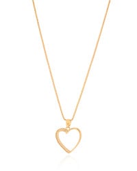 Gargantilha Veneziana Coração Cravejado Cristal Banhado a Ouro 18K - 45 cm