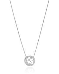 Gargantilha Filho Menina Cravejado Cristal Ródio Branco - 45 cm