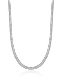 Gargantilha Baguetes Cristal Ródio Branco - 45 cm