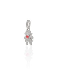 Pingente Filho Menina Cristal Coração Rubi 3.4 cm Ródio Branco