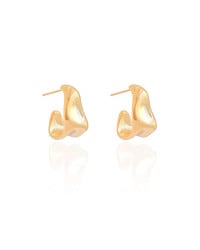 Brinco Argola Orgânica Lisa 1.8 cm Banhado a Ouro 18K