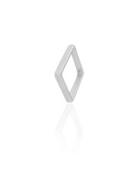 Anel Quadrado Liso Tamanho 21 Ródio Branco