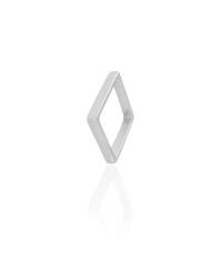 Anel Quadrado Liso Tamanho 23 Ródio Branco