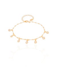Pulseira Bolinhas Pontos de Luz Cristal Banhado a Ouro 18K