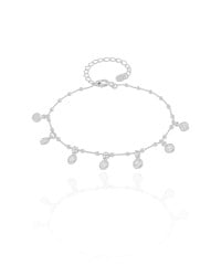Pulseira Bolinhas Pontos de Luz Cristal Ródio Branco