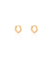 Brinco Argola Click Flor 1.0 cm Banhado a Ouro 18K