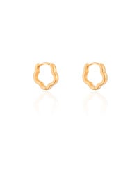 Brinco Argola Click Flor 1.4 cm Banhado a Ouro 18K