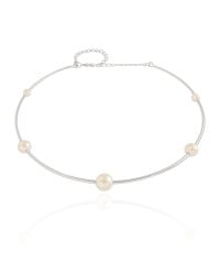 Aro Pérolas Ródio Branco