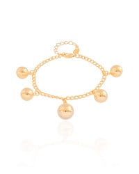 Pulseira Elos Bolas Lisas Banhado a Ouro 18K
