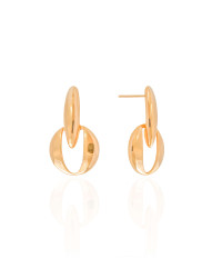 Brinco Geométrico Redondo 2.9 cm Banhado a Ouro 18K