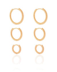 Trio de Argolas Torcidas Banhado a Ouro 18K