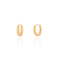 Brinco Argola Oval Lisa 1.5 cm Banhado a Ouro 18K