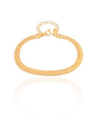 Pulseira Malha Fita 5 mm Banhado a Ouro 18K
