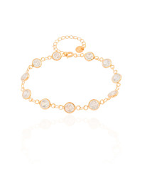 Pulseira Pontos de Luz Zircônia Banhado a Ouro 18K
