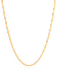 Gargantilha Malha Fita 3 mm Banhado a Ouro 18K - 40 cm