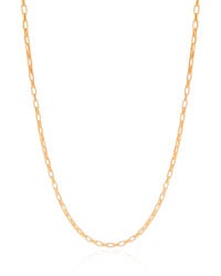 Gargantilha Elos Retos 2 mm Banhado a Ouro 18K - 45 cm