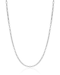 Gargantilha Elos Retos 2 mm Ródio Branco - 45 cm