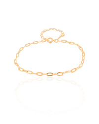 Pulseira Elos Ovais 3 mm Banhado a Ouro 18K