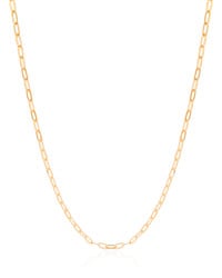 Gargantilha Elos Ovais 3 mm Banhado a Ouro 18K - 45 cm