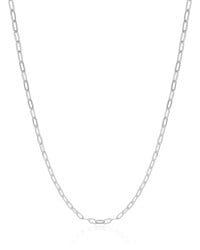 Gargantilha Elos Ovais 3 mm Ródio Branco - 45 cm