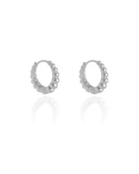 Brinco Argola Click Bolas Lisas 1.8 cm Ródio Branco