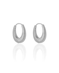 Brinco Argola Click Frisado 2.4 cm Ródio Branco