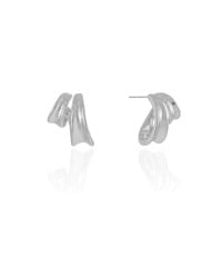 Brinco Argola Dupla Lisa 1.7 cm Ródio Branco