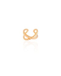 Piercing em X Torcido Banhado a Ouro 18K