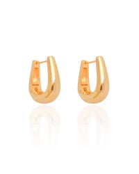 Brinco Argola Click em U Lisa 2.4 cm Banhado a Ouro 18K
