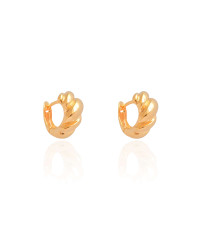 Brinco Argola Click Croissant 1.6 cm Banhado a Ouro 18K
