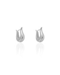 Brinco Argola Click em U Lisa 1.8 cm Ródio Branco