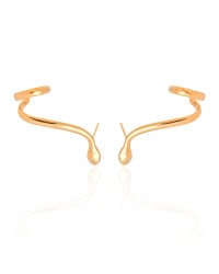Ear Cuff Cobra Lisa Ponto de Luz Cristal 3.0 cm Banhado a Ouro 18K