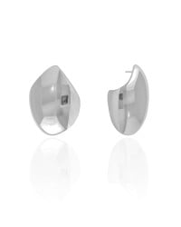Brinco Abaulado Liso 2.8 cm Ródio Branco