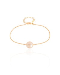 Pulseira Veneziana Pérola 10 mm Banhado a Ouro 18K