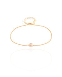 Pulseira Veneziana Pérola 6 mm Banhado a Ouro 18K