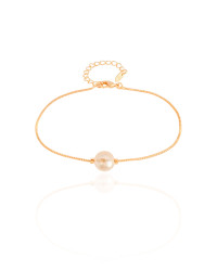 Pulseira Veneziana Pérola 8 mm Banhado a Ouro 18K