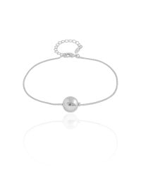 Pulseira Veneziana Bola Lisa 10 mm Ródio Branco