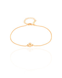 Pulseira Veneziana Bola Lisa 6 mm Banhado a Ouro 18K