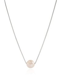 Gargantilha Veneziana Pérola 10 mm Ródio Branco - 45 cm