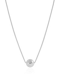 Gargantilha Veneziana Bola Lisa 10 mm Ródio Branco - 45 cm