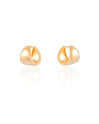 Brinco Argola Click Abaulada Lisa 1.5 cm Banhado a Ouro 18K