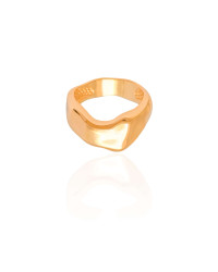 Anel Orgânico Liso Tamanho 14 Banhado a Ouro 18K
