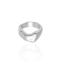 Anel Orgânico Liso Tamanho 14 Ródio Branco