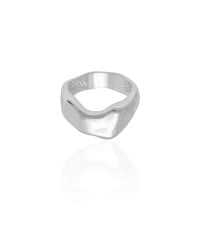 Anel Orgânico Liso Tamanho 18 Ródio Branco