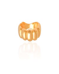 Anel Gomos Lisos Tamanho 15 Banhado a Ouro 18K