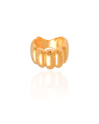 Anel Gomos Lisos Tamanho 17 Banhado a Ouro 18K